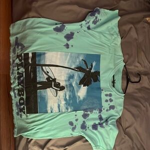 Playboy Mint Tee with Purple Tie-Dye